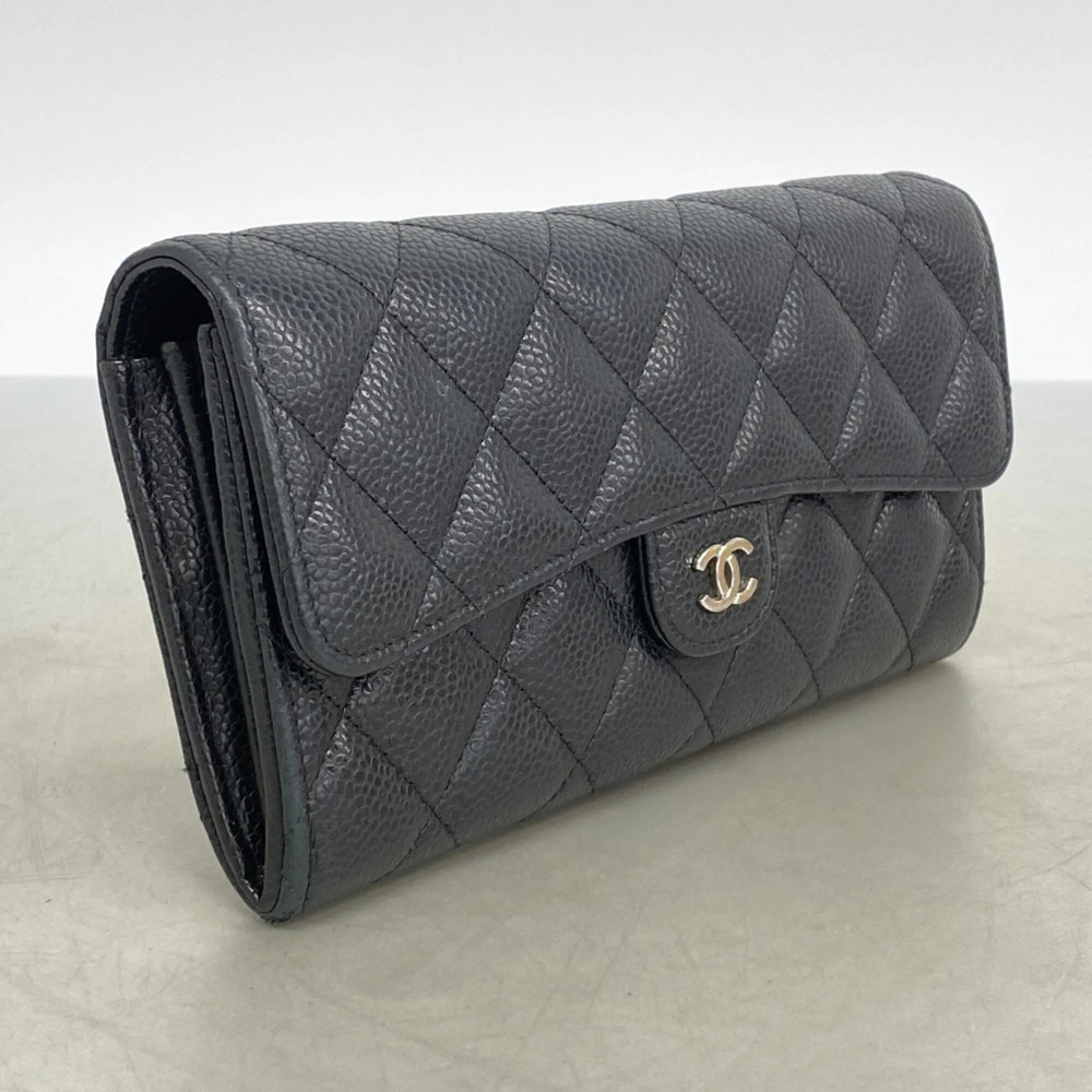 CHANEL Authentic Black Caviar Leather Wallet - Picture 2 of 8